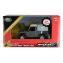 Miniatura a escala 1:32 del Land Rover Defender 90 verde de Britains, todoterreno clásico para coleccionistas.