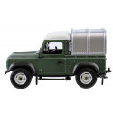 Miniatura a escala 1:32 del Land Rover Defender 90 verde de Britains, todoterreno clásico para coleccionistas.