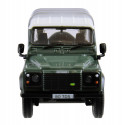 Miniatura a escala 1:32 del Land Rover Defender 90 verde de Britains, todoterreno clásico para coleccionistas.