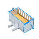Caja de transporte Britains a escala 1:32 para tractores de juguete y dioramas agrícolas.