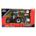 Tractor Massey Ferguson 5612 a escala 1:32 de Britains con juego de animales de juguete para coleccionistas.