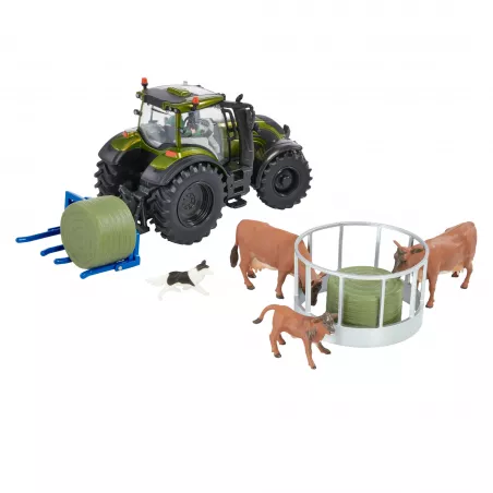 Tractor Valtra verde oliva metalizado a escala 1:32 de Britains para coleccionistas.