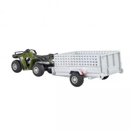 Quad 4x4 de juguete con remolque Britains a escala 1:32 para dioramas agrícolas