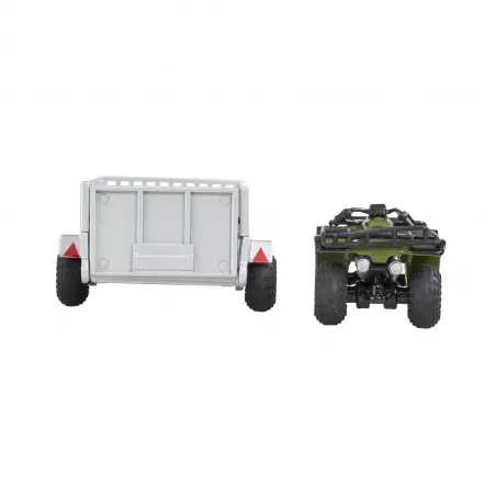 Quad 4x4 de juguete con remolque Britains a escala 1:32 para dioramas agrícolas