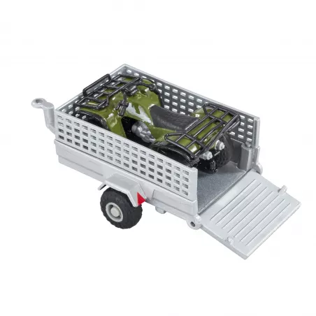 Quad 4x4 de juguete con remolque Britains a escala 1:32 para dioramas agrícolas