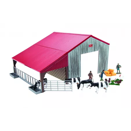 Granja de juguete Britains a escala 1:32 con detalles realistas para niños y coleccionistas.