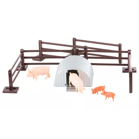 Pocilga de juguete a escala 1:32 marca Britains para maquetas y dioramas agrícolas.