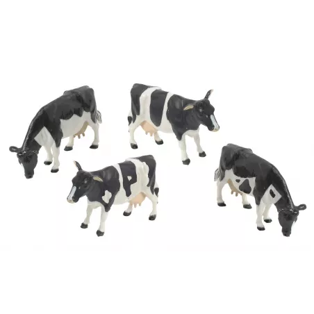 Figuras de vacas frisonas a escala 1:32 de Britains para maquetas y dioramas de granjas.
