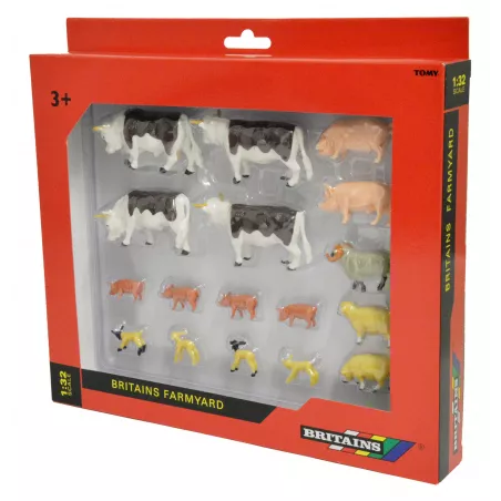 Colección de 17 figuras de animales de granja de juguete a escala 1:32 marca Britains.