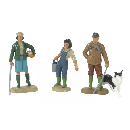 Figuras de la familia de granjeros Britains a escala 1:32 para maquetas agrícolas.