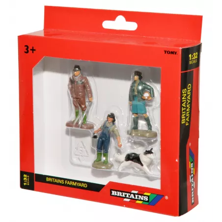 Figuras de familia de granjeros Britains a escala 1:32 para maquetas agrícolas y coleccionistas.