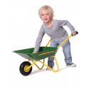 Carretilla metálica infantil John Deere de Rolly Toys para juego al aire libre.
