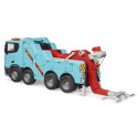 Camión de rescate de juguete Scania Super 560R de BRUDER a escala 1:16 con luces y sonido