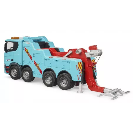 Camión de rescate de juguete Scania Super 560R de BRUDER a escala 1:16 con luces y sonido