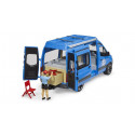 Furgoneta camper de juguete Mercedes-Benz Sprinter de Bruder a escala 1:16 con figura de conductor