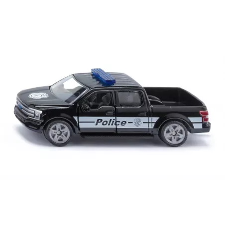 Camioneta Ford F150 de policía de EE. UU. SIKU, miniatura de metal con puertas practicables y ruedas de goma.