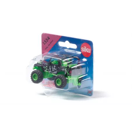 Jeep Big Wheel de juguete marca Siku a escala 1:87 con ruedas gigantes y chasis de metal resistente.