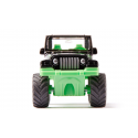 Jeep Big Wheel de Siku a escala 1:87 de metal con ruedas gigantes y enganche de remolque.