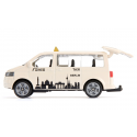 Taxi de juguete VW T5 de Siku fabricado en metal y plástico con neumáticos de goma