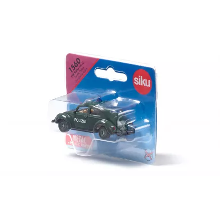 Coche de policía de juguete VW Beetle clásico verde de Siku en miniatura