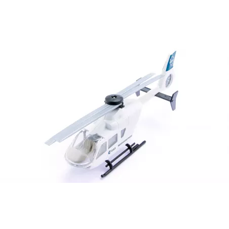 Helicóptero de juguete oficial de la ESA a escala Siku para misiones de rescate y exploración espacial.