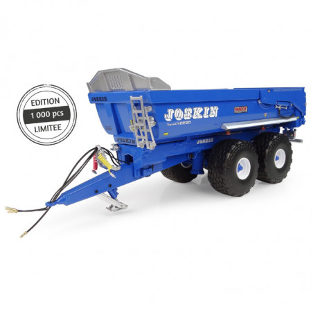 Remolque agrícola azul Joskin Trans-KTP 22/50 a escala 1:32 para coleccionistas y dioramas.