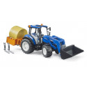 Tractor de juguete Bruder New Holland T5.120 escala 1:16 con cargador frontal, caja de carga y horquillas