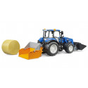 Tractor de juguete Bruder New Holland T5.120 escala 1:16 con cargador frontal, caja de carga y horquillas