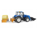 Tractor de juguete Bruder New Holland T5.120 escala 1:16 con cargador frontal, caja de carga y horquillas