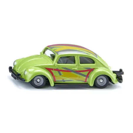 Coche de juguete VW Escarabajo personalizado SIKU tuning con neumáticos anchos y carrocería deportiva.