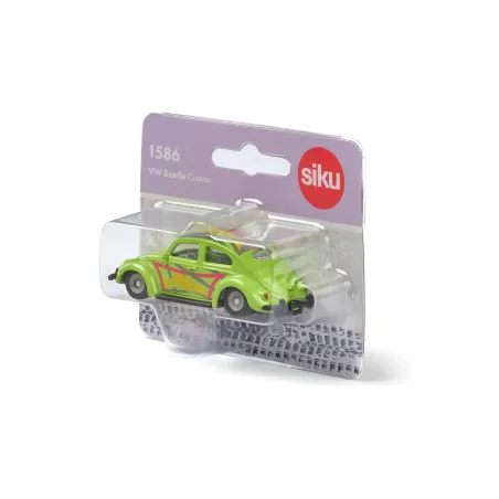 Coche de juguete VW Escarabajo personalizado SIKU tuning con neumáticos anchos y carrocería deportiva.