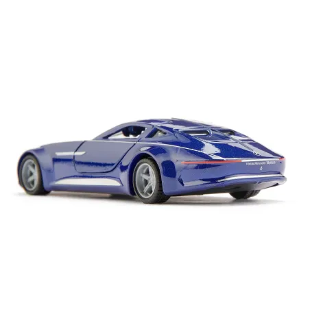 Coche a escala 1:50 Vision Mercedes-Maybach 6 azul con puertas practicables y neumáticos intercambiables.