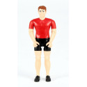 Figura articulada de hombre con camiseta roja a escala 1:16 compatible con vehículos Bruder.