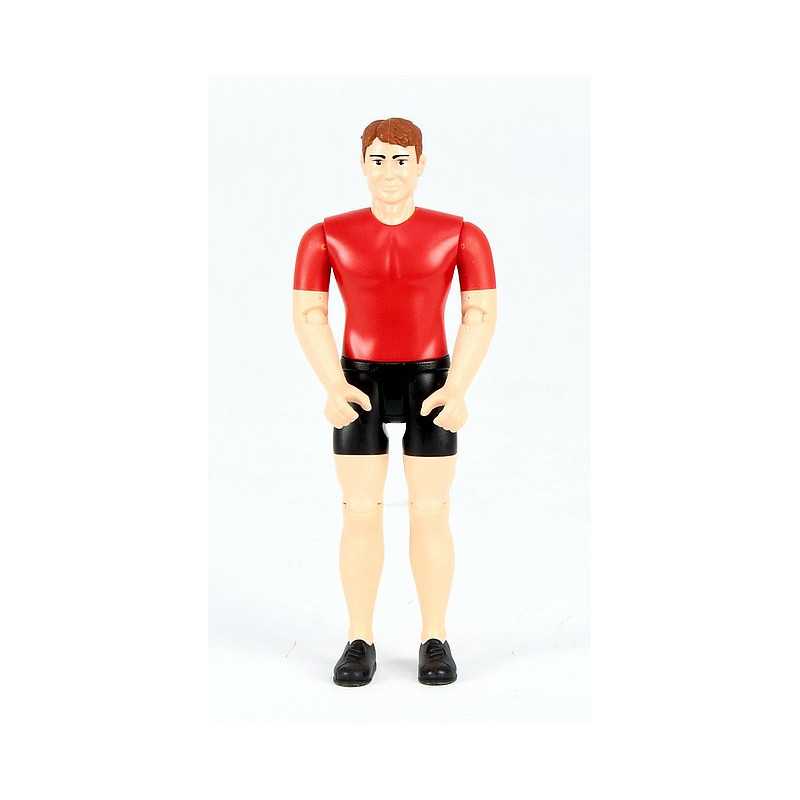 Hombre con camiseta roja