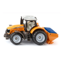 Tractor de juguete Massey Ferguson de Siku con esparcidor de sal de metal para niños.