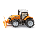 Tractor de juguete Massey Ferguson con cuchilla quitanieves SIKU en miniatura