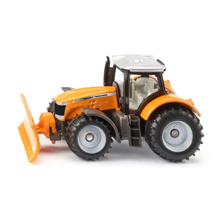 Tractor de juguete Massey Ferguson con cuchilla quitanieves SIKU en miniatura