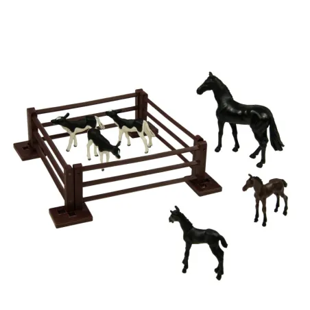 Conjunto de animales de granja bebés a escala 1:32 de Britains con terneros, caballo y potros para maquetas.