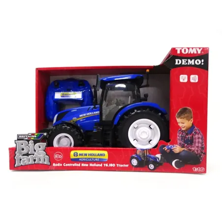 Tractor radiocontrol New Holland T6 180 a escala 1:16 con luces y sonidos