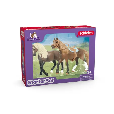 Set de iniciación Paso Peruano de Schleich HORSE CLUB con figuras de yegua, semental, silla de montar y bridas.