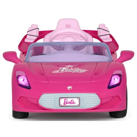 Coche eléctrico rosa Barbie RC biplaza con control remoto para niñas de 18 meses a 3 años