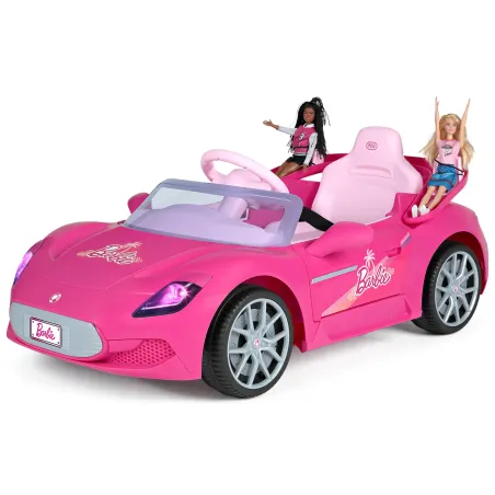 Coche eléctrico rosa Barbie RC biplaza con control remoto para niñas de 18 meses a 3 años