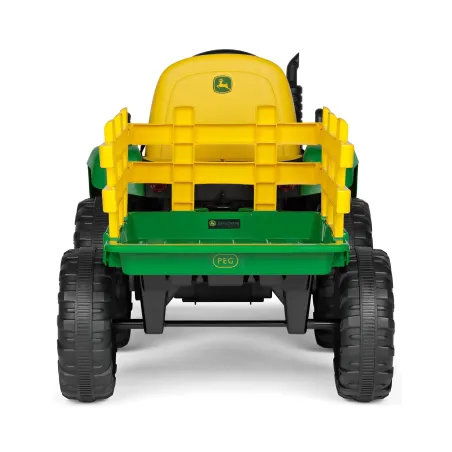 Tractor infantil John Deere Farm Power de diseño robusto para juego al aire libre.