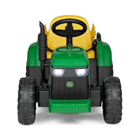Tractor infantil John Deere Farm Power de diseño robusto para juego al aire libre.