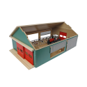 Cobertizo para vacas de juguete en madera a escala 1:32 con techo desmontable.