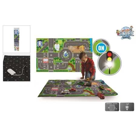 Alfombra infantil de juego con diseño de calles y semáforos Kids Globe de 120x72 cm.