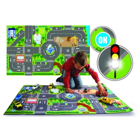 Alfombra infantil de juego con diseño de calles y semáforos Kids Globe de 120x72 cm.