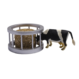 Pesebre con vaca y paca redonda - escala 1:32 Pesebre con vaca y paca redonda - escala 1:32