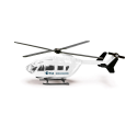 Helicóptero de juguete oficial de la ESA marca Siku en metal y plástico con rotores giratorios.