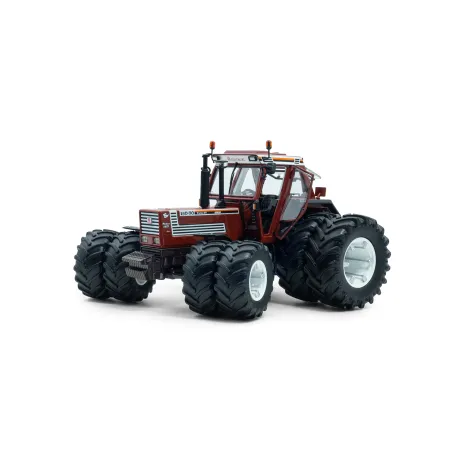 Réplica a escala del tractor Fiat 180-90 Turbo DT con doble rueda, miniatura de colección en metal y plástico.